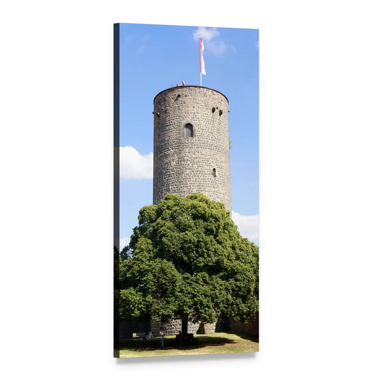Donjon Castle Tower Vertical Canvas Wall Art, 1 panel 1 Vertical layout gallery wrapped canvas set, angled product view