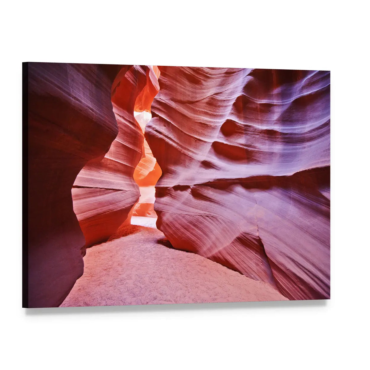 Antelope Canyon Slot Canyon View Canvas Wall Art, single panel gallery wrapped canvas, angled product view