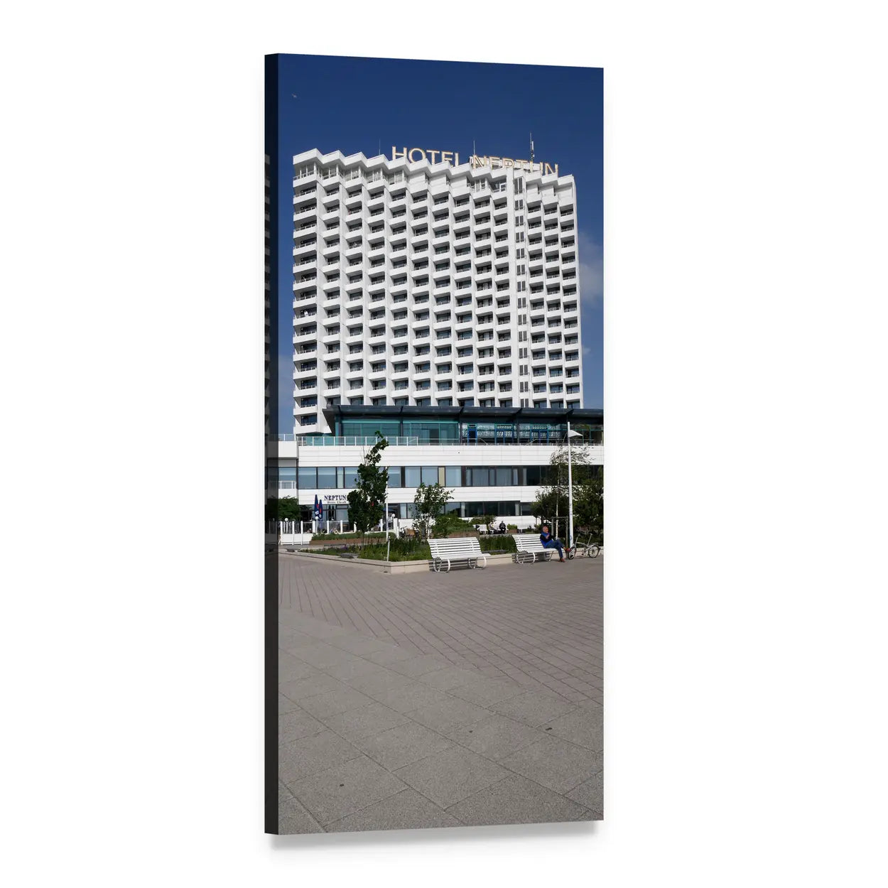 Hotel Neptune in Croatia Vertical Canvas Wall Art, 1 panel 1 Vertical layout gallery wrapped canvas set, angled product view