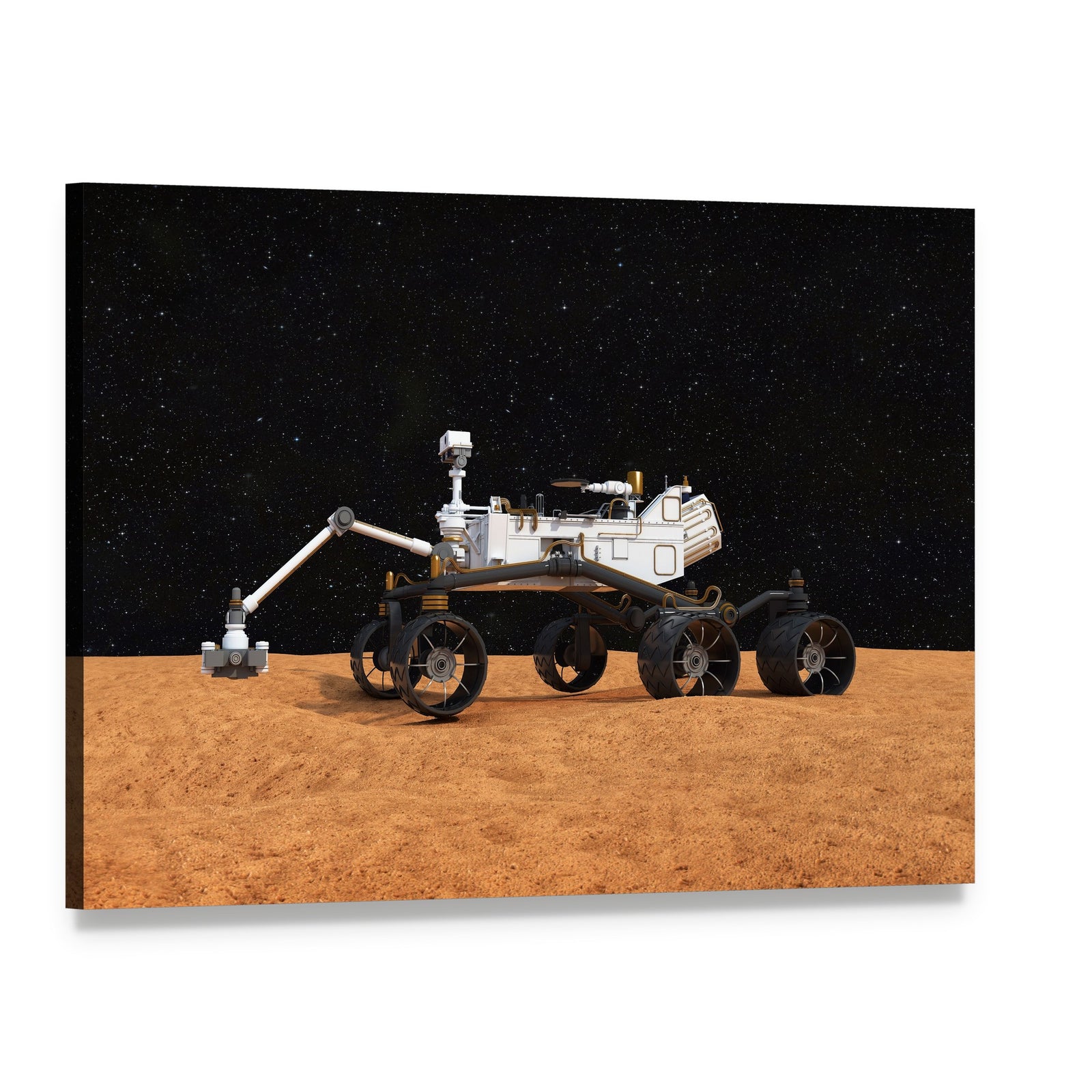 Curiosity Mars Rover Canvas Wall Art, single panel gallery wrapped canvas, angled product view