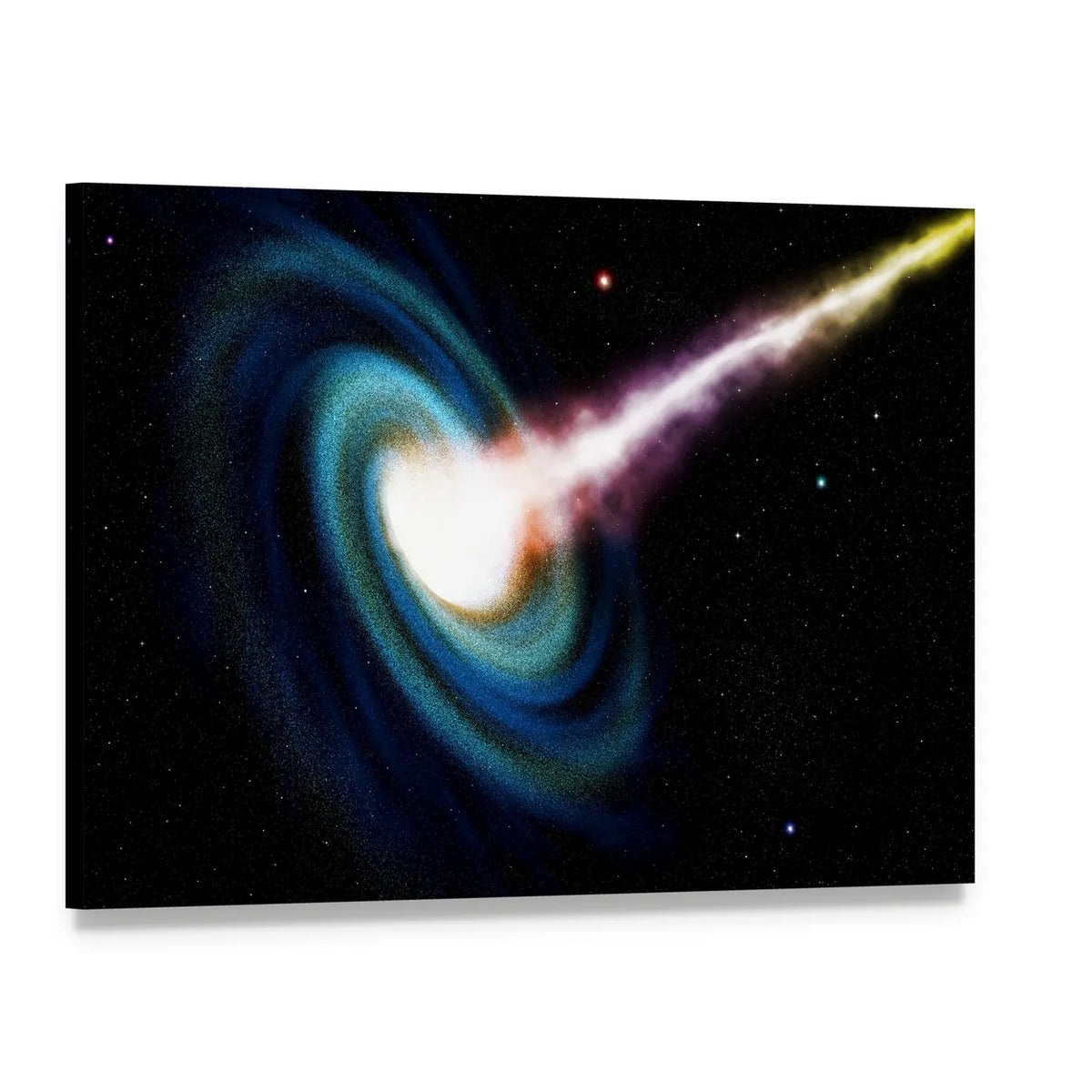 Black Hole Swallowing Galaxy Canvas Wall Art, single panel gallery wrapped canvas, angled product view