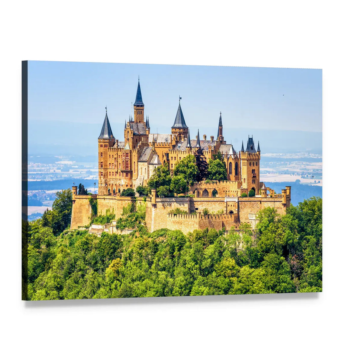 Hohenzollern Castle Canvas Wall Art, single panel gallery wrapped canvas, angled product view