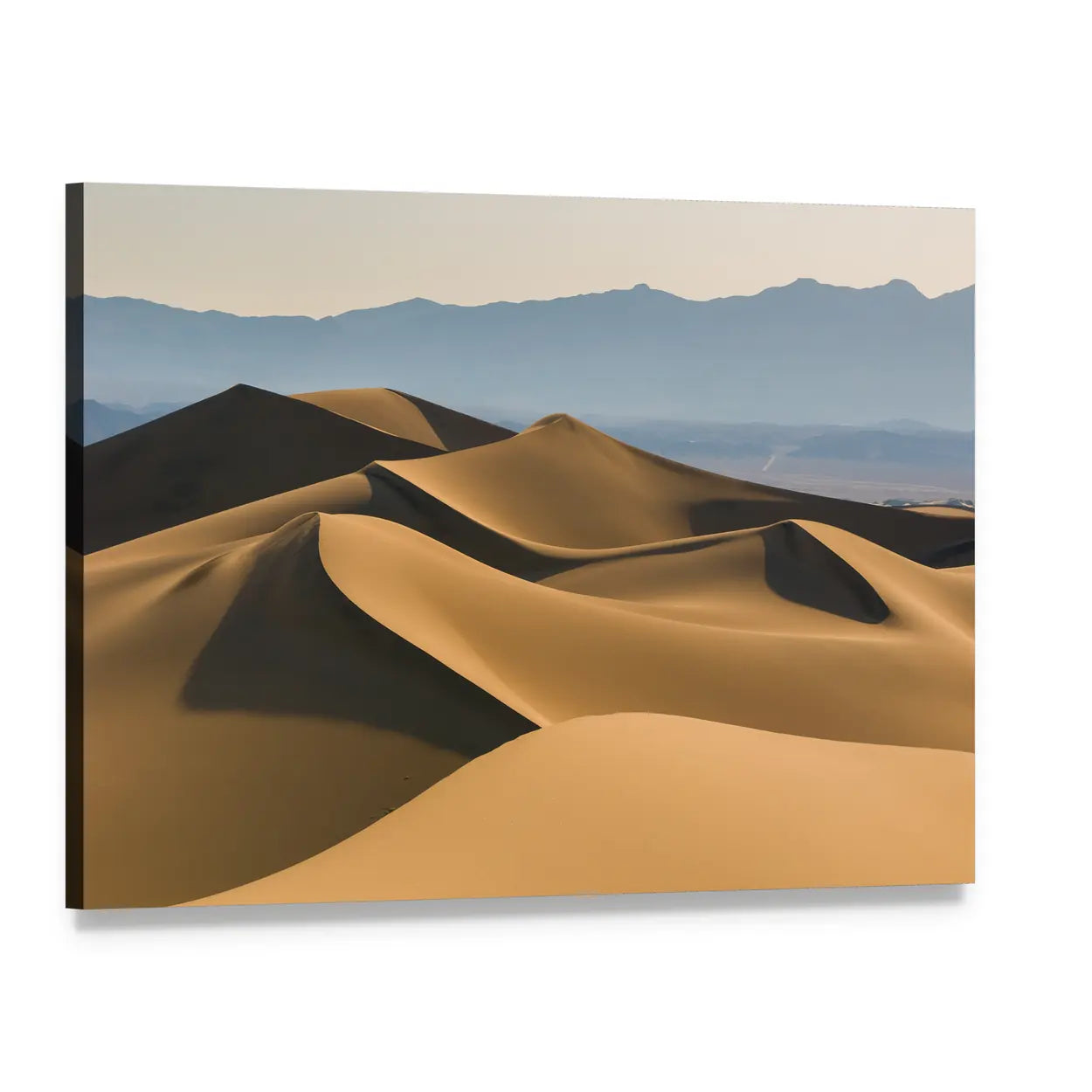 Sunrise Over Sand Dunes Canvas Wall Art, single panel gallery wrapped canvas, angled product view