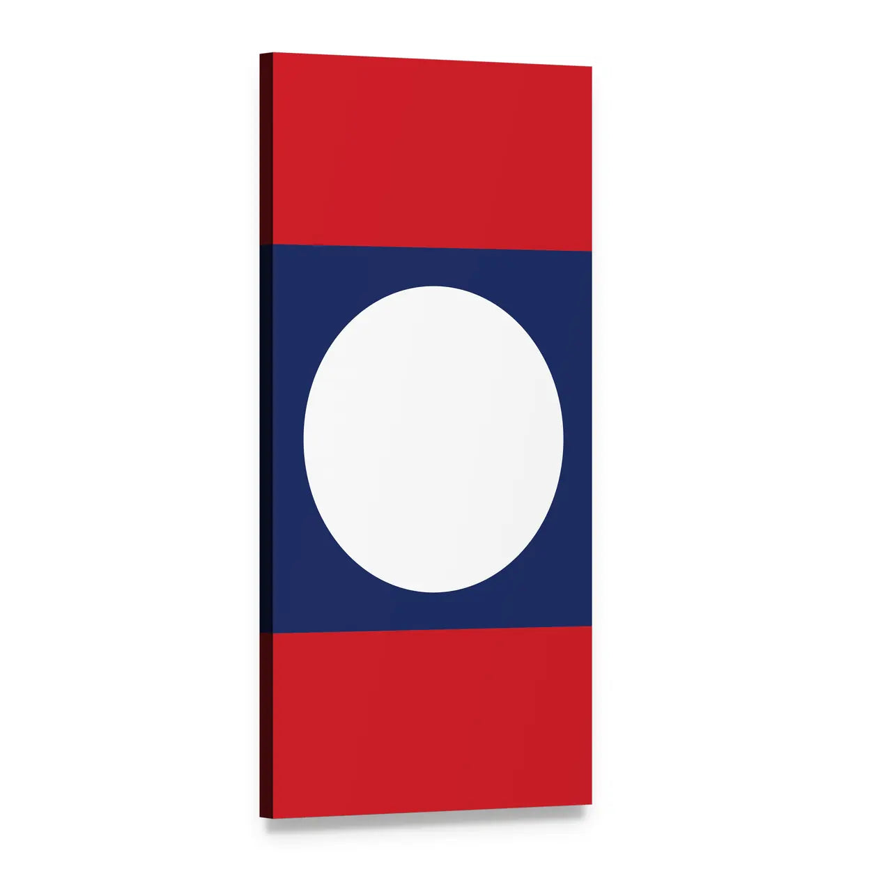 Flag of Laos Vertical Canvas Wall Art, 1 panel 1 Vertical layout gallery wrapped canvas set, angled product view