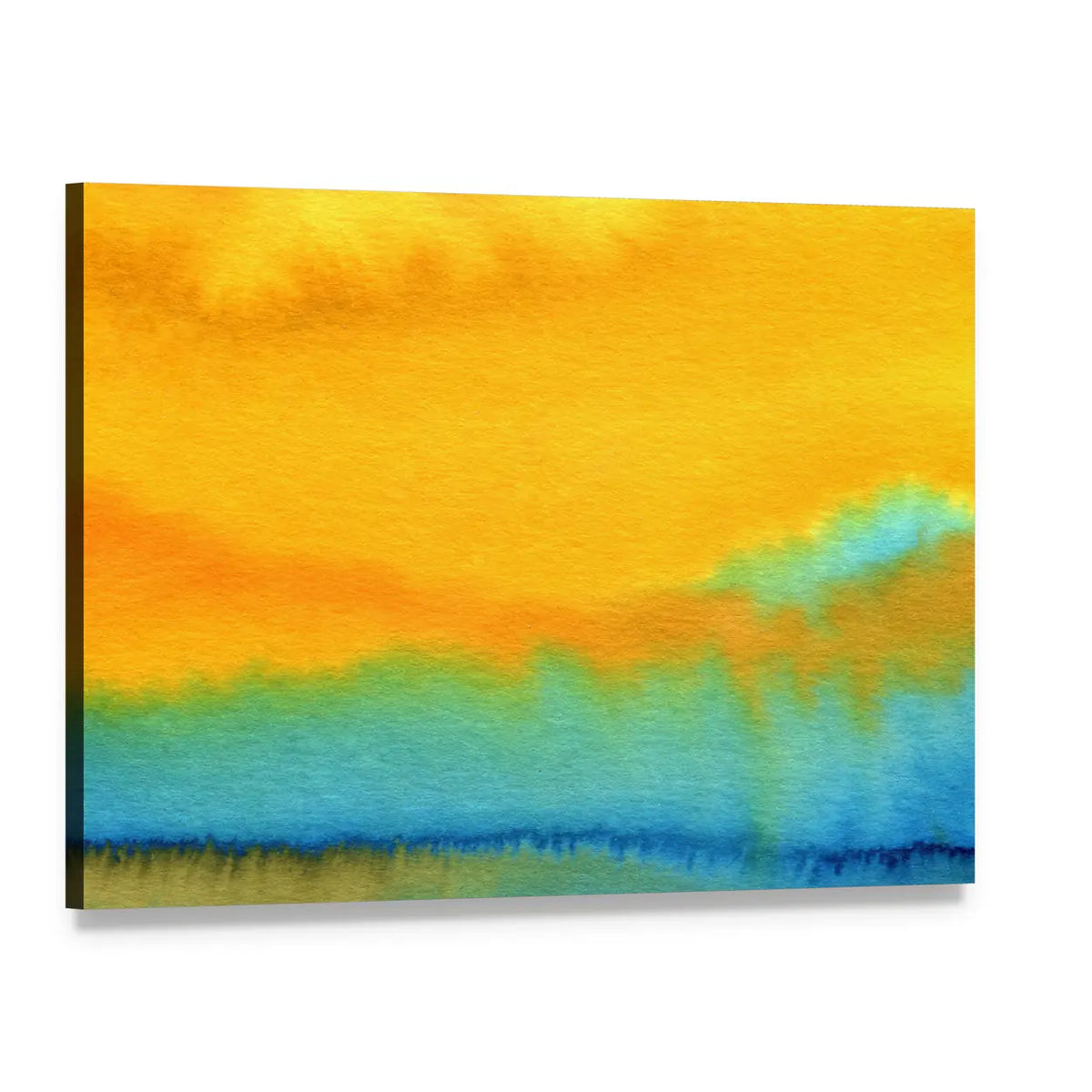 Modern Aquarelle Abstract Canvas Wall Art, single panel gallery wrapped canvas, angled product view