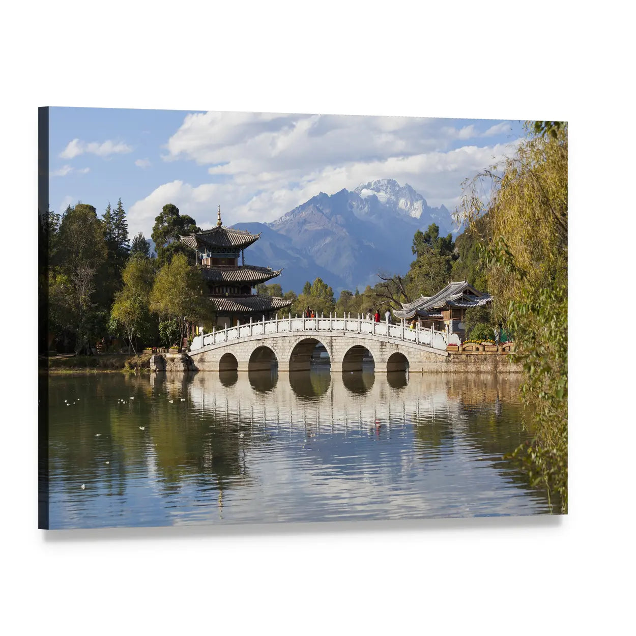 Jade Dragon Snow Mountain Canvas Wall Art, single panel gallery wrapped canvas, angled product view
