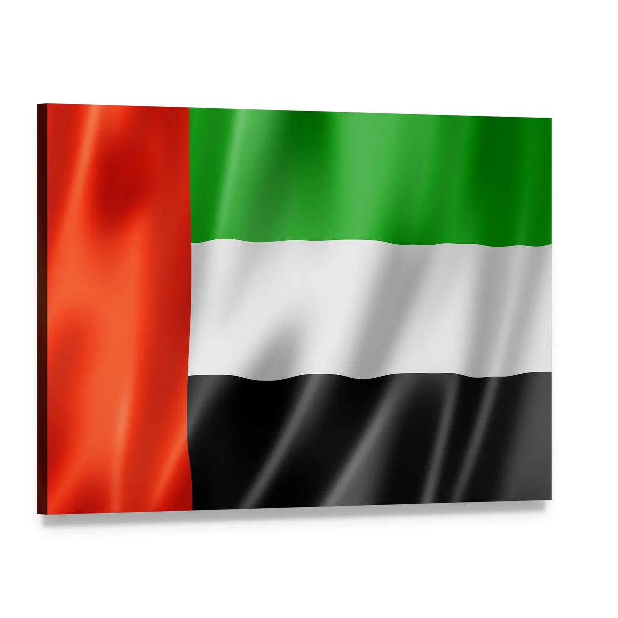 United Arab Emirates Flag Canvas Wall Art, single panel gallery wrapped canvas, angled product view