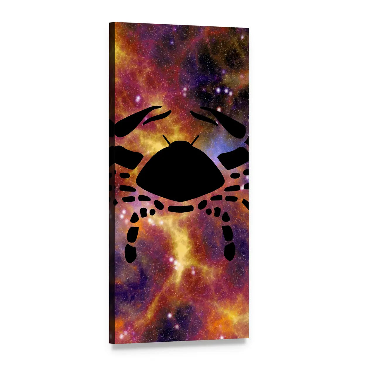 Cancer Zodiac Crab Nebula Vertical Canvas Wall Art, 1 panel 1 Vertical layout gallery wrapped canvas set, angled product view