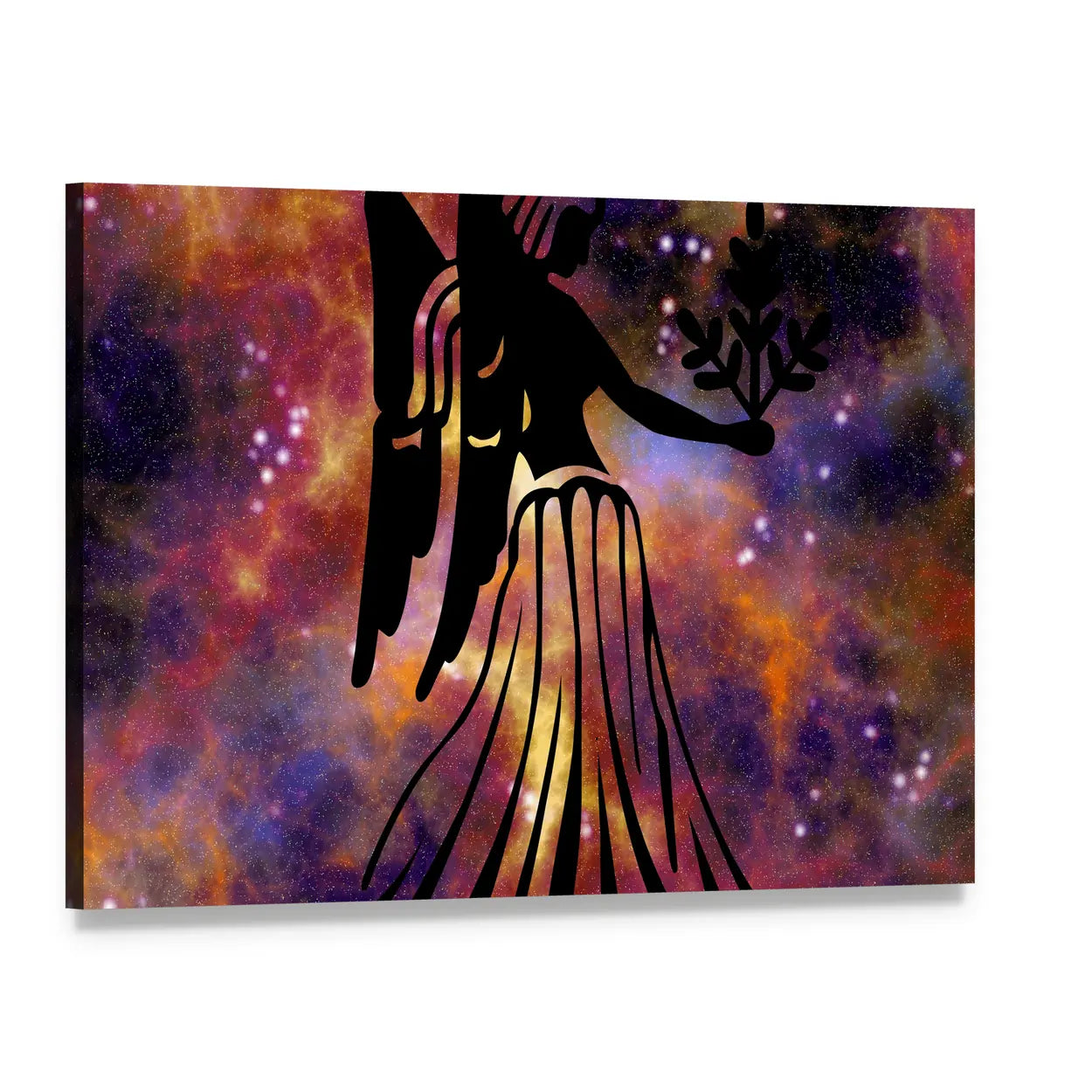 Virgo Zodiac Symbol Canvas Wall Art, single panel gallery wrapped canvas, angled product view
