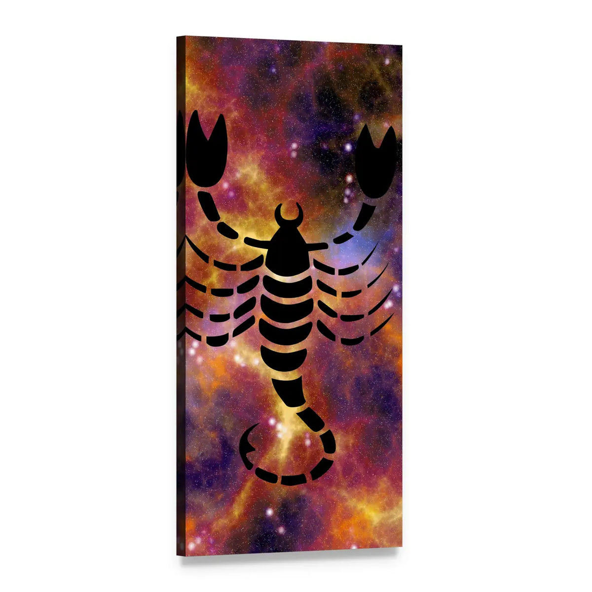 Scorpio Zodiac Symbol Over Nebula Vertical Canvas Wall Art, 1 panel 1 Vertical layout gallery wrapped canvas set, angled product view