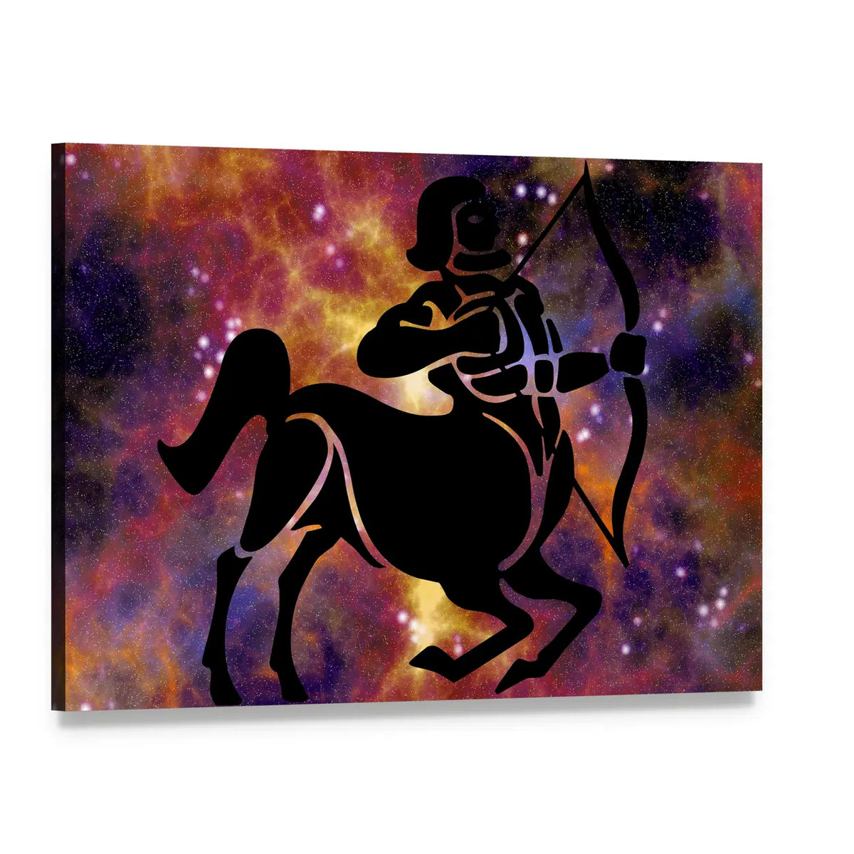 Sagittarius Centaur Archer Canvas Wall Art, single panel gallery wrapped canvas, angled product view
