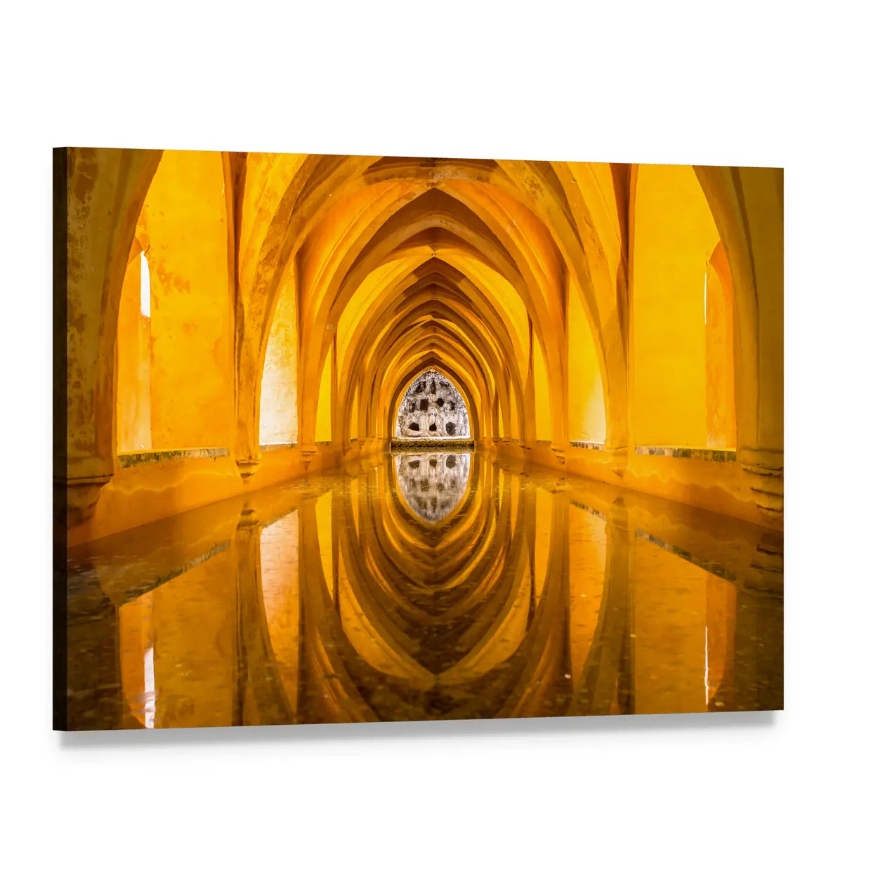 Royal Bathroom Alcazar In Sevilla Spain Canvas Wall Art, single panel gallery wrapped canvas, angled product view
