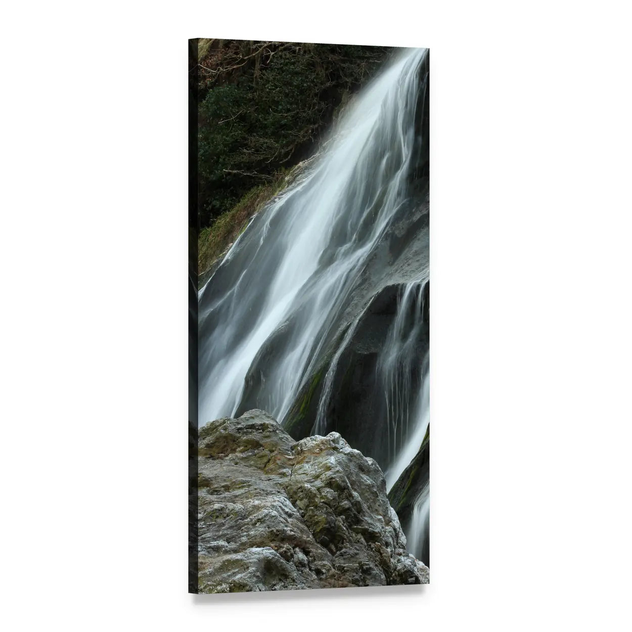 Powerscourt Waterfall in Ireland Vertical Canvas Wall Art, 1 panel 1 Vertical layout gallery wrapped canvas set, angled product view