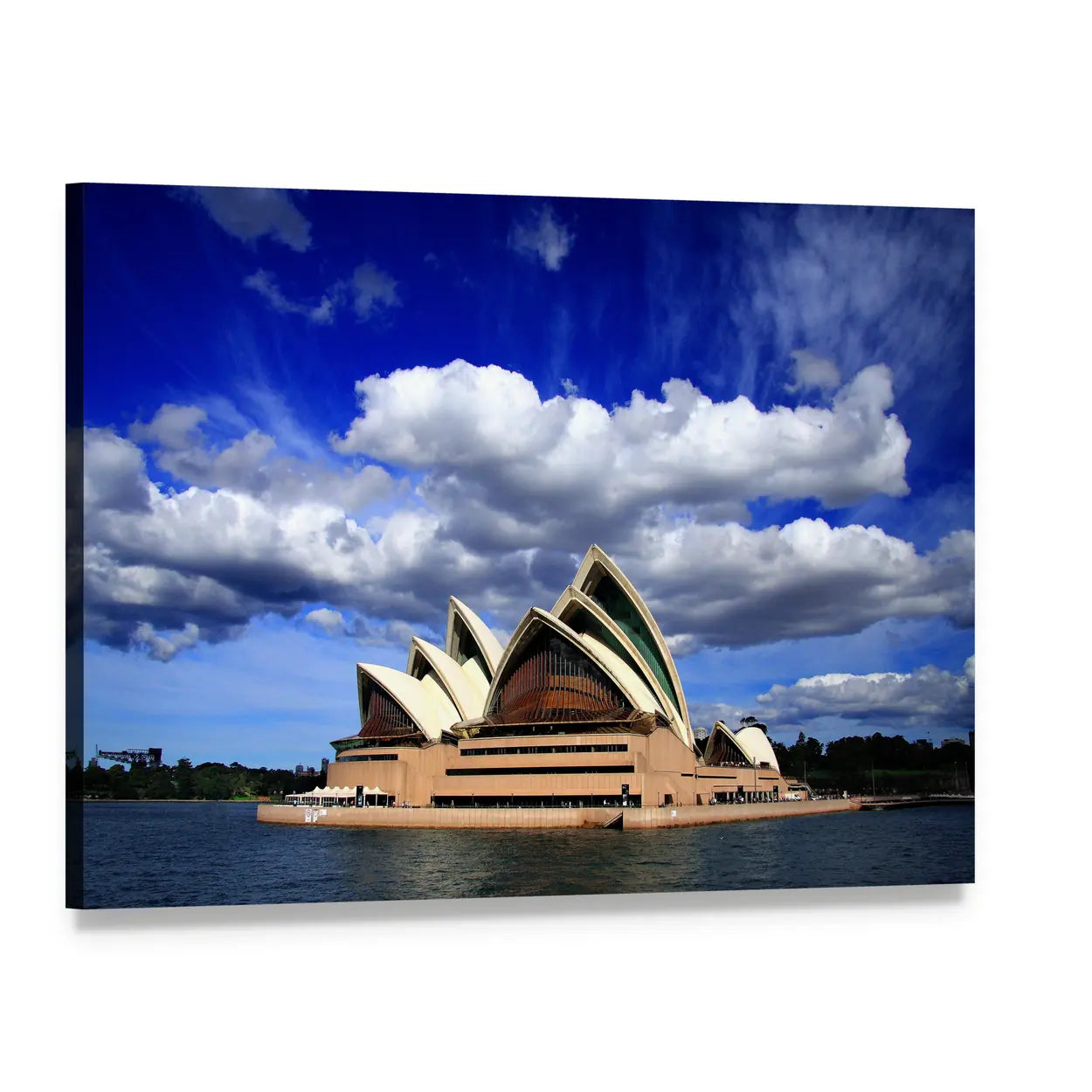 Iconic Sydney Opera House Daytime View Canvas Wall Art, single panel gallery wrapped canvas, angled product view