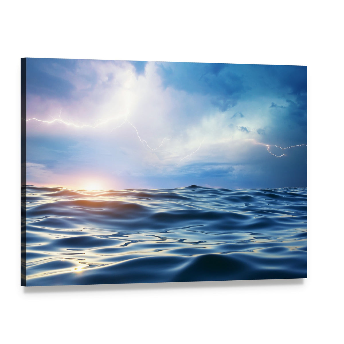 Storm Over the Sea Canvas Wall Art, single panel gallery wrapped canvas, angled product view