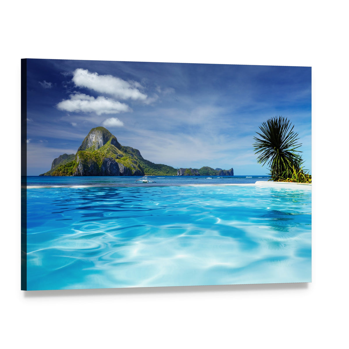 Cadlao Island Tropical Beach View Canvas Wall Art, single panel gallery wrapped canvas, angled product view