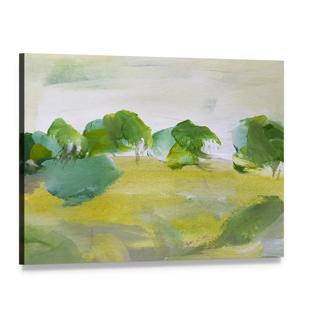 Summer Oil Painting Artwork Canvas Wall Art, single panel gallery wrapped canvas, angled product view