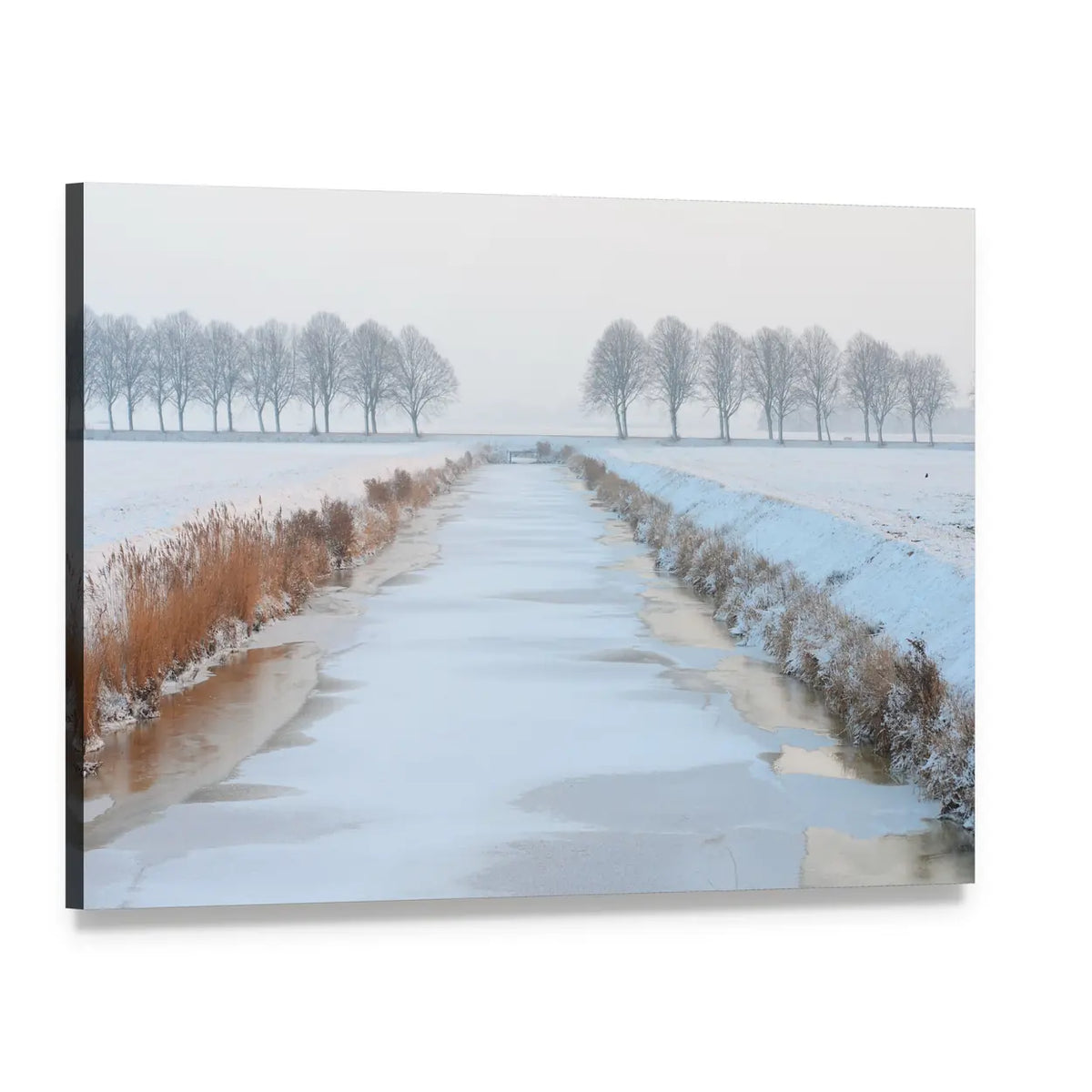 Winter Landscape in Holland Canvas Wall Art, single panel gallery wrapped canvas, angled product view