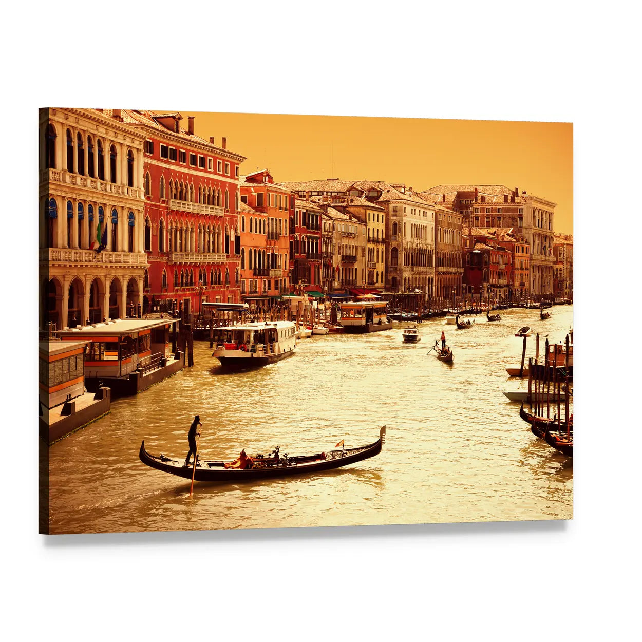 Canal Grande in Venice Canvas Wall Art, single panel gallery wrapped canvas, angled product view