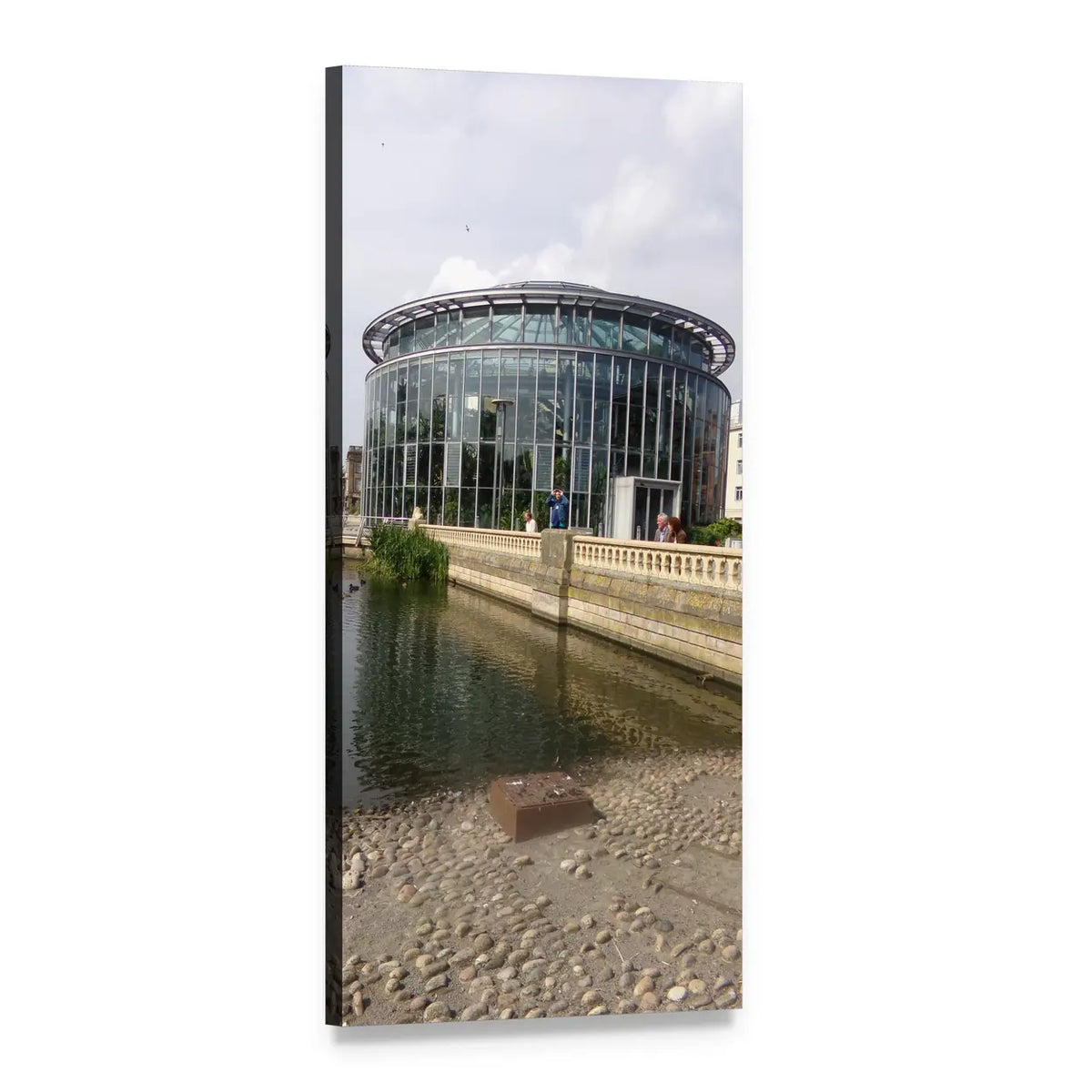Glass Conservatory at Low Tide Vertical Canvas Wall Art, 1 panel 1 Vertical layout gallery wrapped canvas set, angled product view