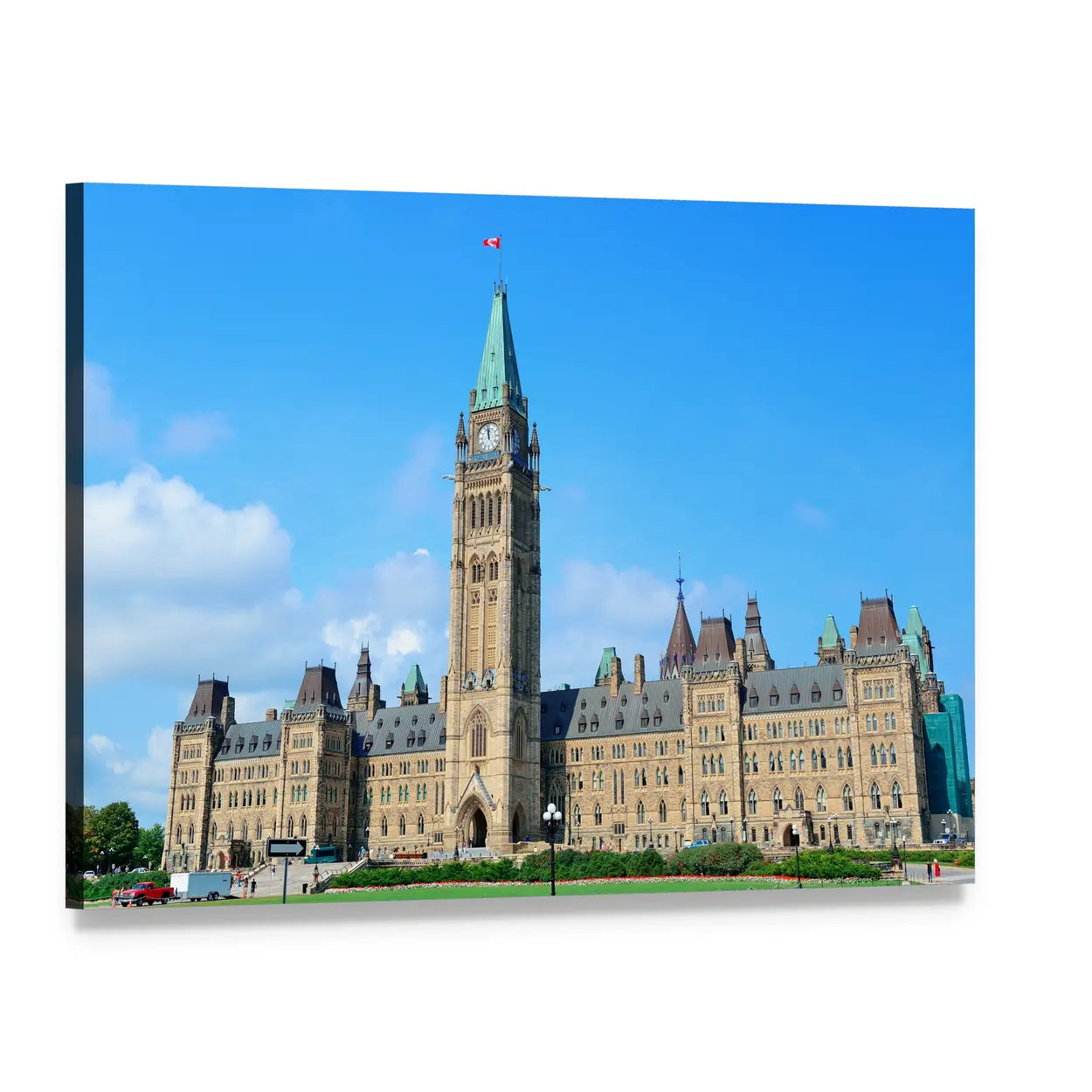 Canadian Parliament Building, Ottawa Canvas Wall Art, single panel gallery wrapped canvas, angled product view