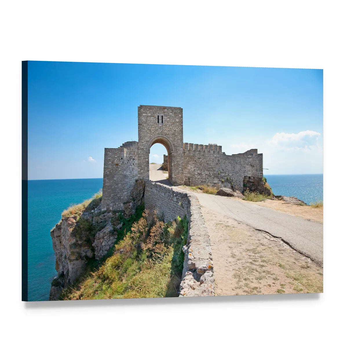 Old Gate of Medieval Fortress Canvas Wall Art, single panel gallery wrapped canvas, angled product view