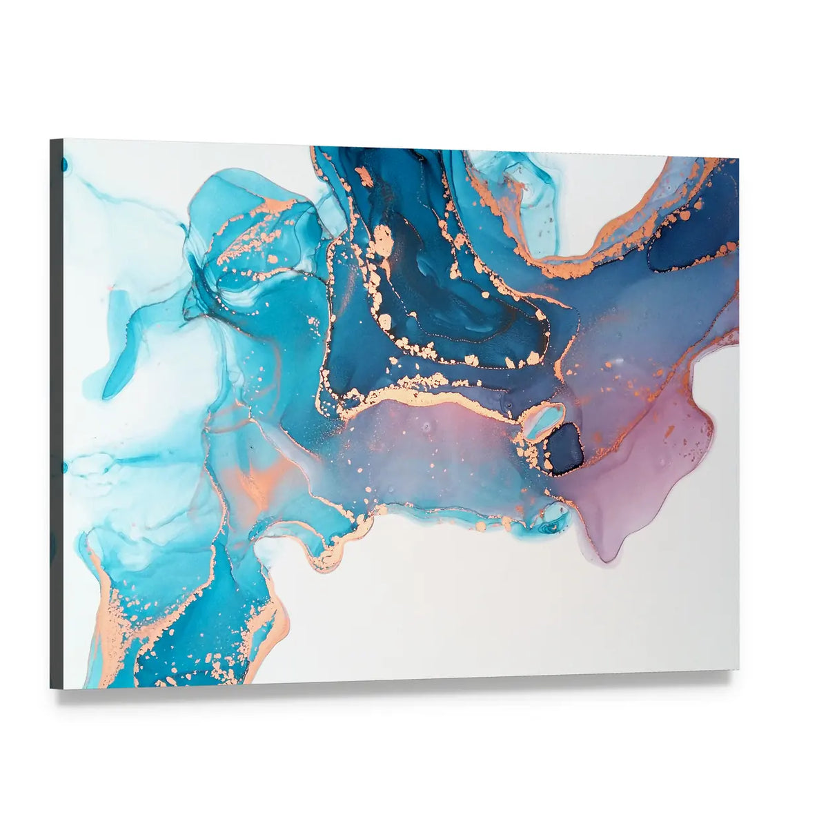 Waterfall Of Fluid Inks Canvas Wall Art, single panel gallery wrapped canvas, angled product view