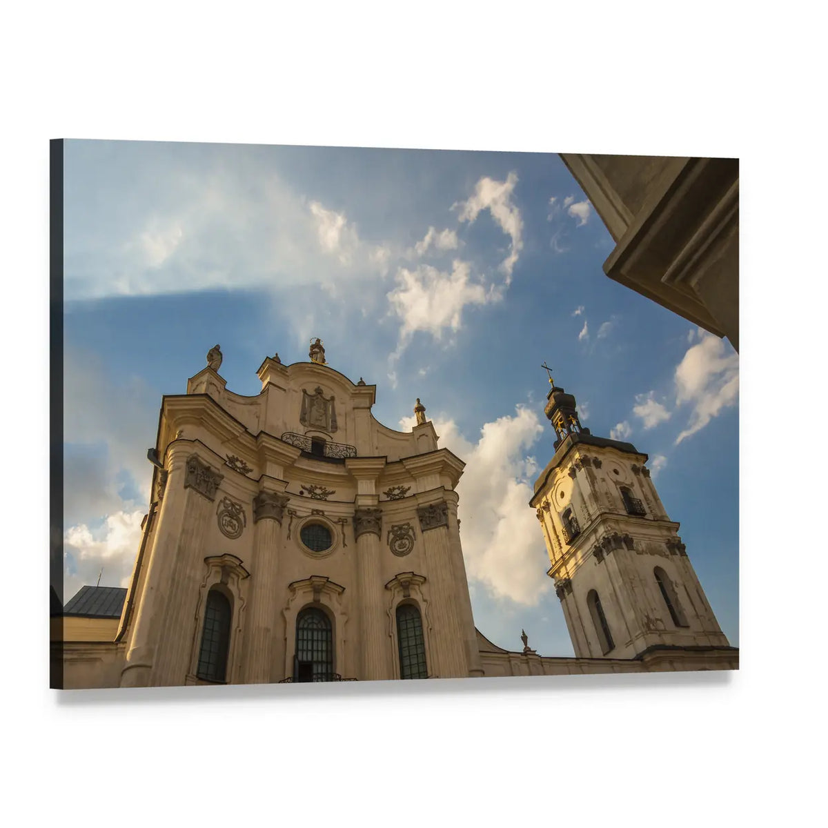 Discalced Carmelite Monastery Church, Ukraine Canvas Wall Art, single panel gallery wrapped canvas, angled product view