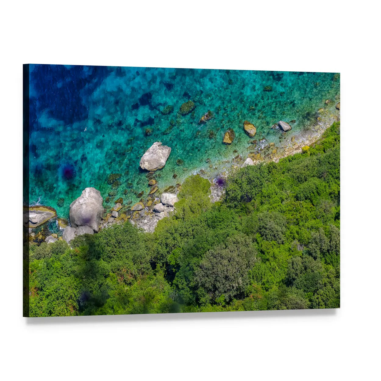 Coast Of Capri Island Canvas Wall Art, single panel gallery wrapped canvas, angled product view