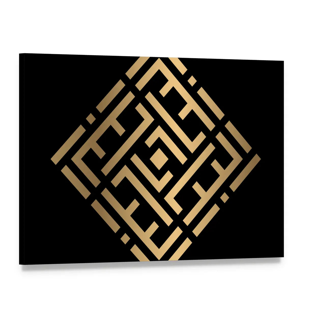 Al-barru Square Kufic Calligraphy Canvas Wall Art, single panel gallery wrapped canvas, angled product view