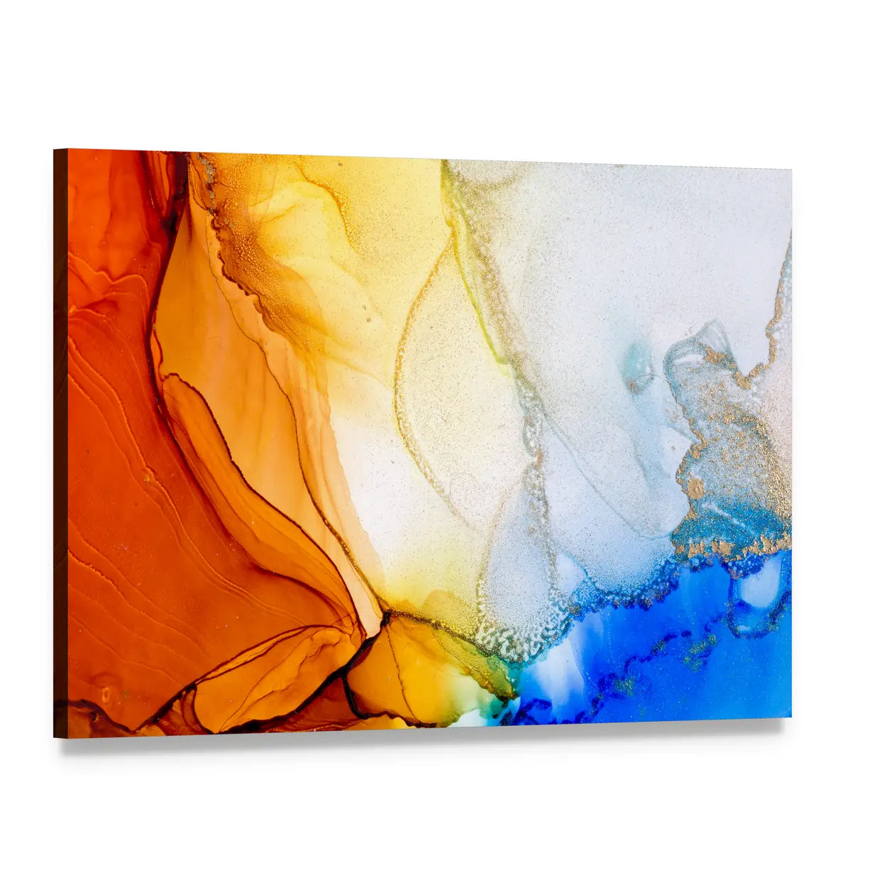 Coral Reef Beach Abstract Canvas Wall Art, single panel gallery wrapped canvas, angled product view
