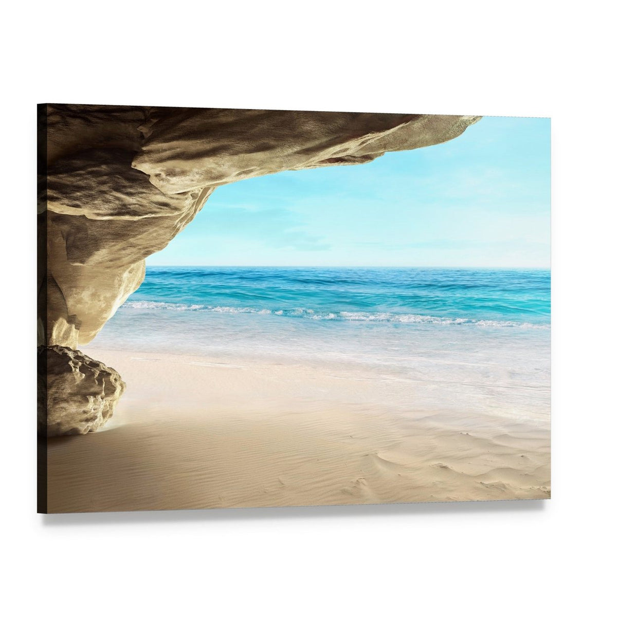 Tropical Cave Escape Canvas Wall Art, single panel gallery wrapped canvas, angled product view