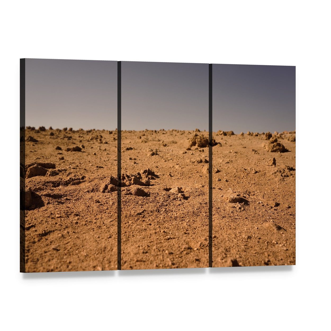 Land of Mars Canvas Wall Art, 3 panel 3 Horizontal layout gallery wrapped canvas set, angled product view