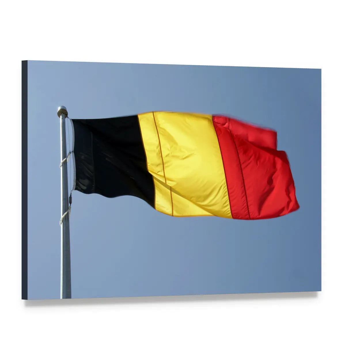 German Flag Against Blue Sky Canvas Wall Art, single panel gallery wrapped canvas, angled product view