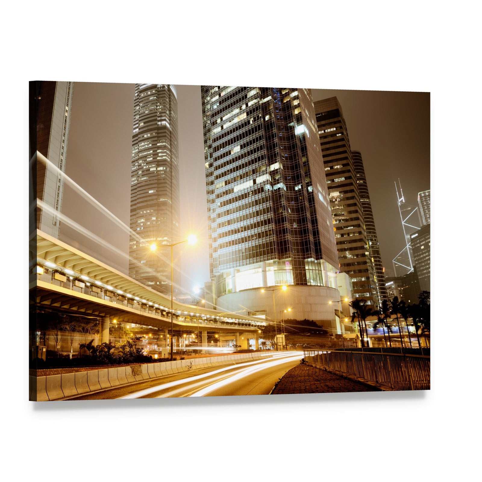 High Traffic Road Canvas Wall Art, single panel gallery wrapped canvas, angled product view