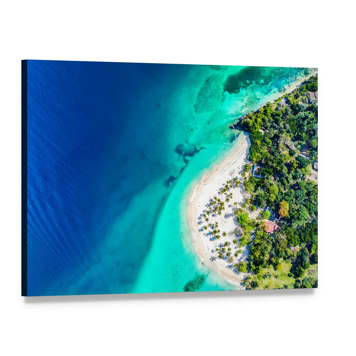 Bacardi Island, Dominican Republic Canvas Wall Art, single panel gallery wrapped canvas, angled product view