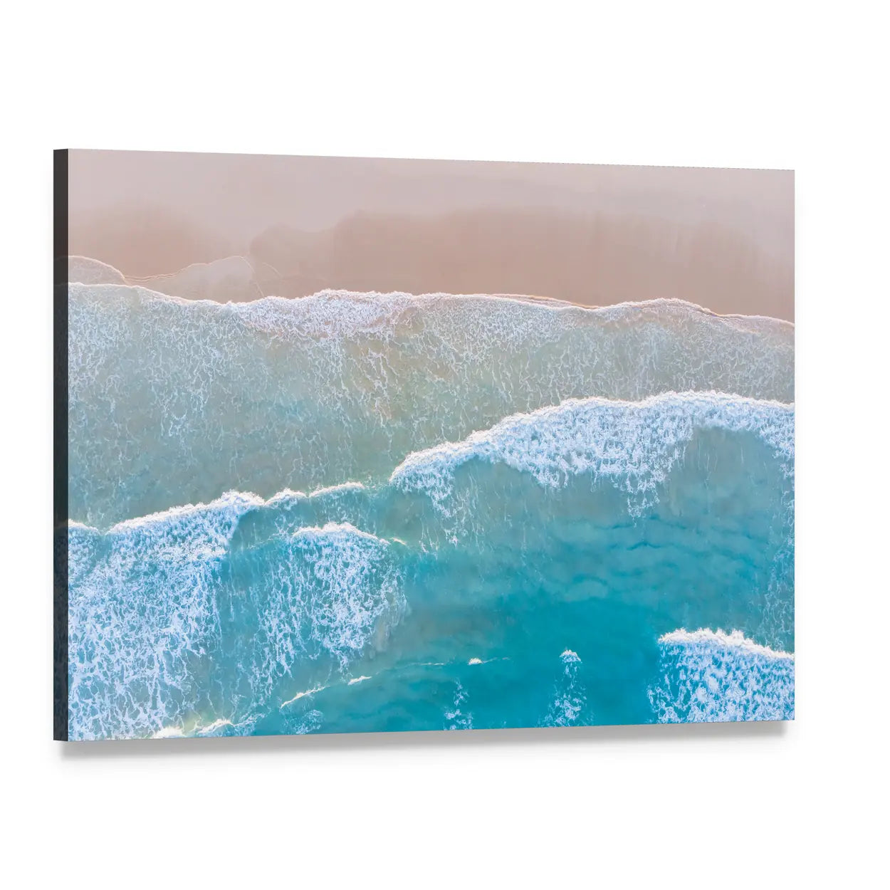 Ocean Beach From Top Canvas Wall Art, single panel gallery wrapped canvas, angled product view