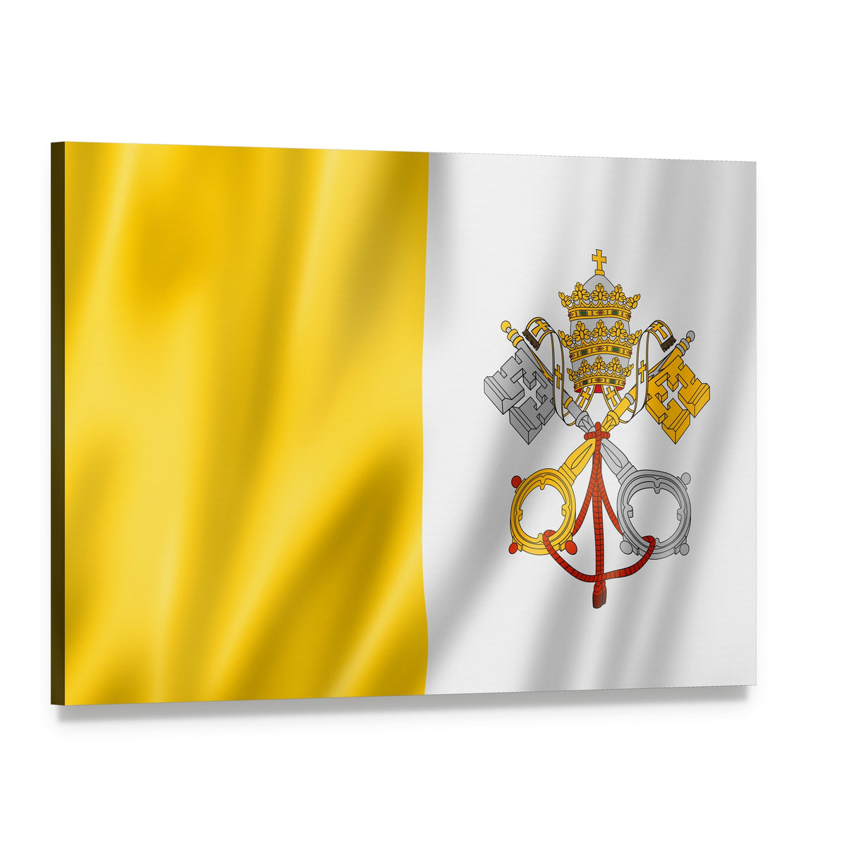 Vatican City Flag Canvas Wall Art, single panel gallery wrapped canvas, angled product view