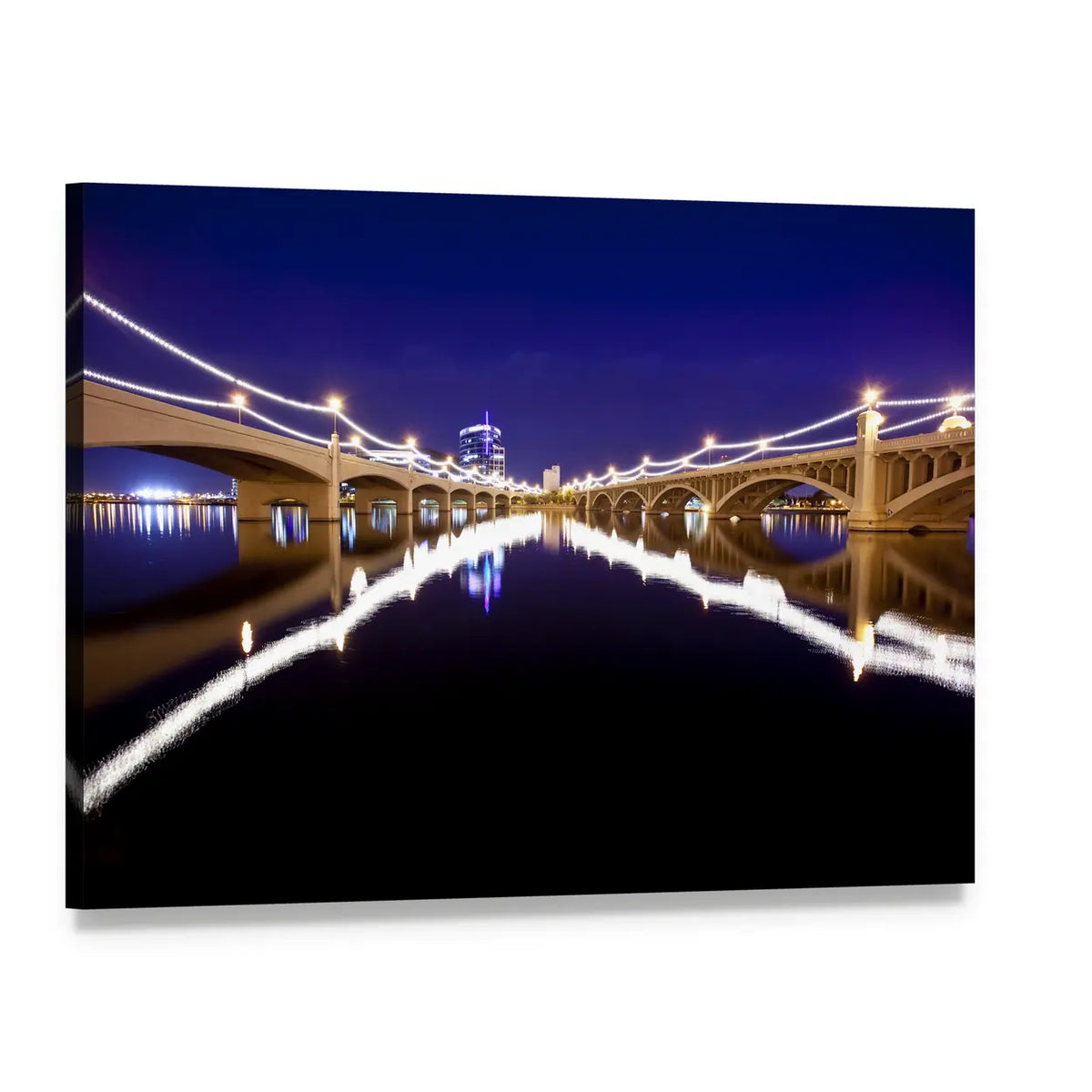 Mill Avenue Bridges In Tempe Arizona Canvas Wall Art, single panel gallery wrapped canvas, angled product view