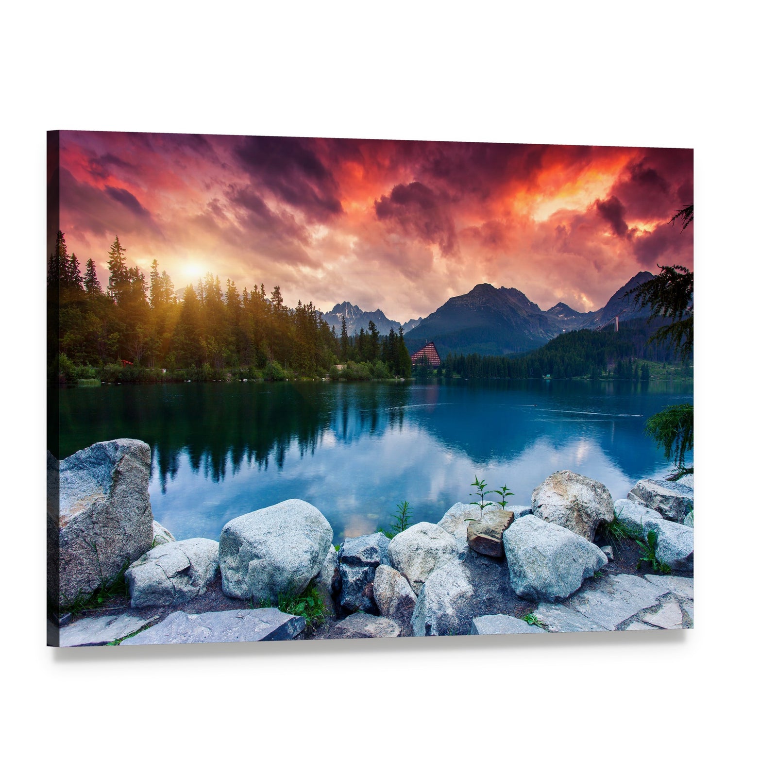 Tatra Dramatic Overcast Canvas Wall Art, single panel gallery wrapped canvas, angled product view