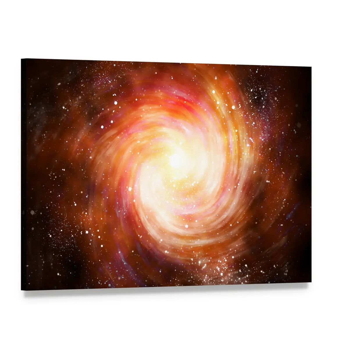 Spiral Galaxy in Space Canvas Wall Art, single panel gallery wrapped canvas, angled product view