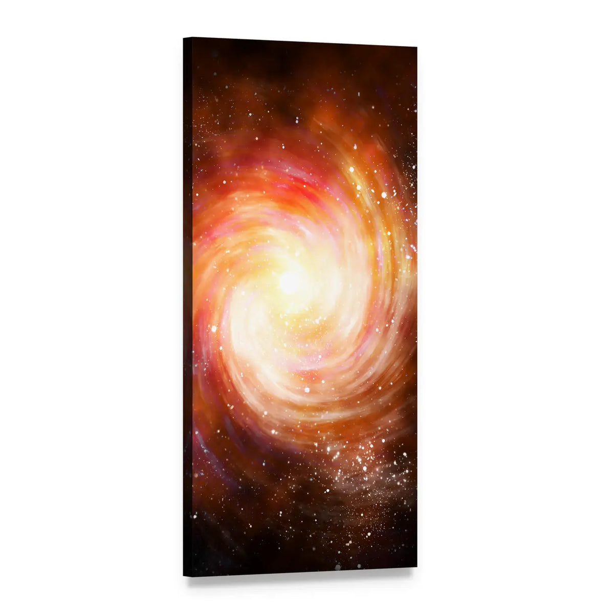 Spiral Galaxy in Space Vertical Canvas Wall Art, 1 panel 1 Vertical layout gallery wrapped canvas set, angled product view