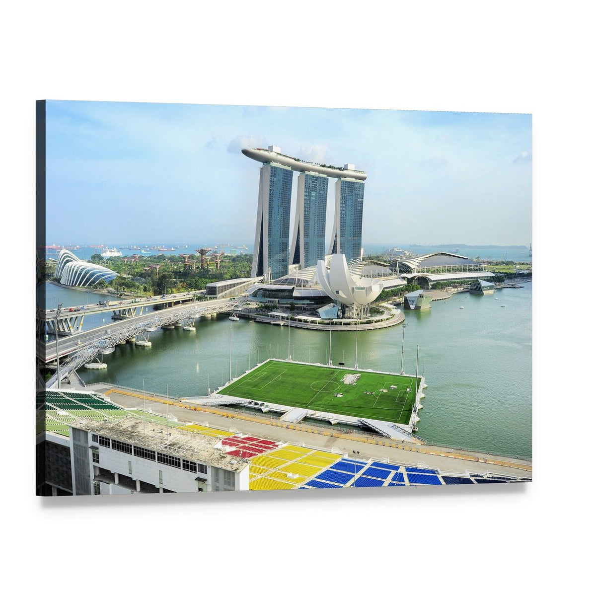 Marina Bay Sands Waterfront View Canvas Wall Art, single panel gallery wrapped canvas, angled product view