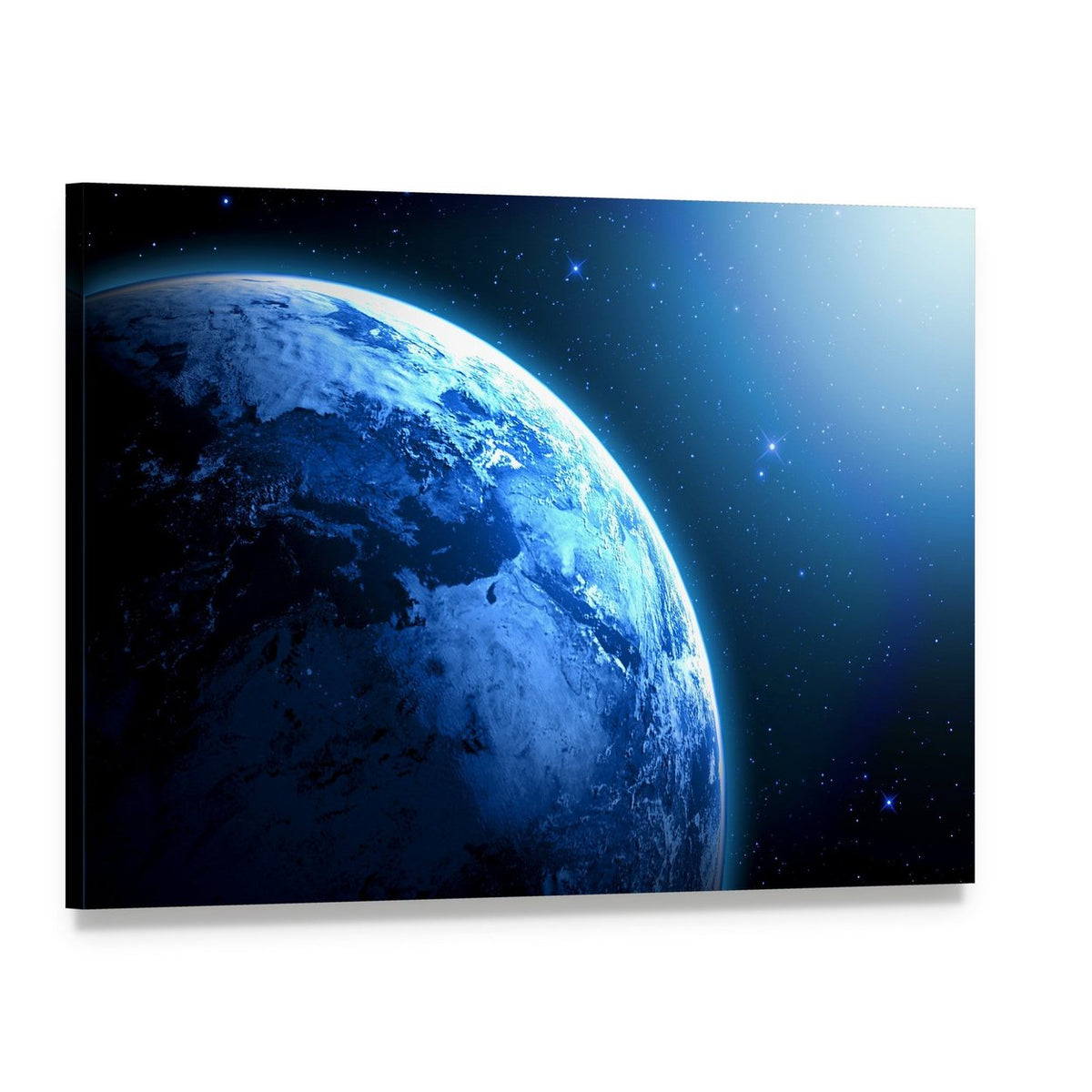 View of Planet from Space Canvas Wall Art, single panel gallery wrapped canvas, angled product view