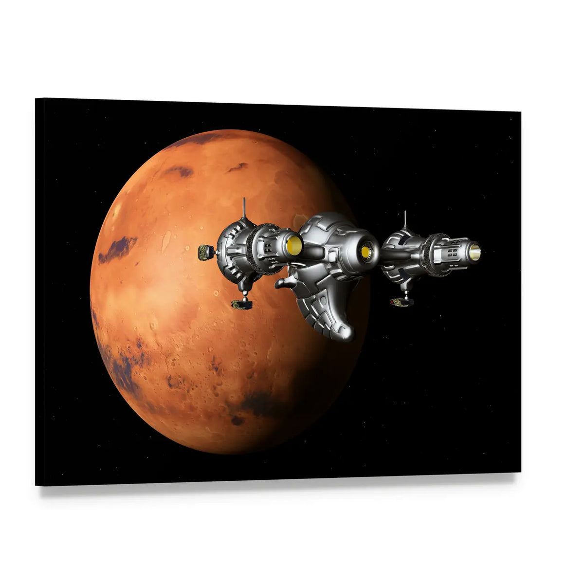 Flight to Mars Canvas Wall Art, single panel gallery wrapped canvas, angled product view