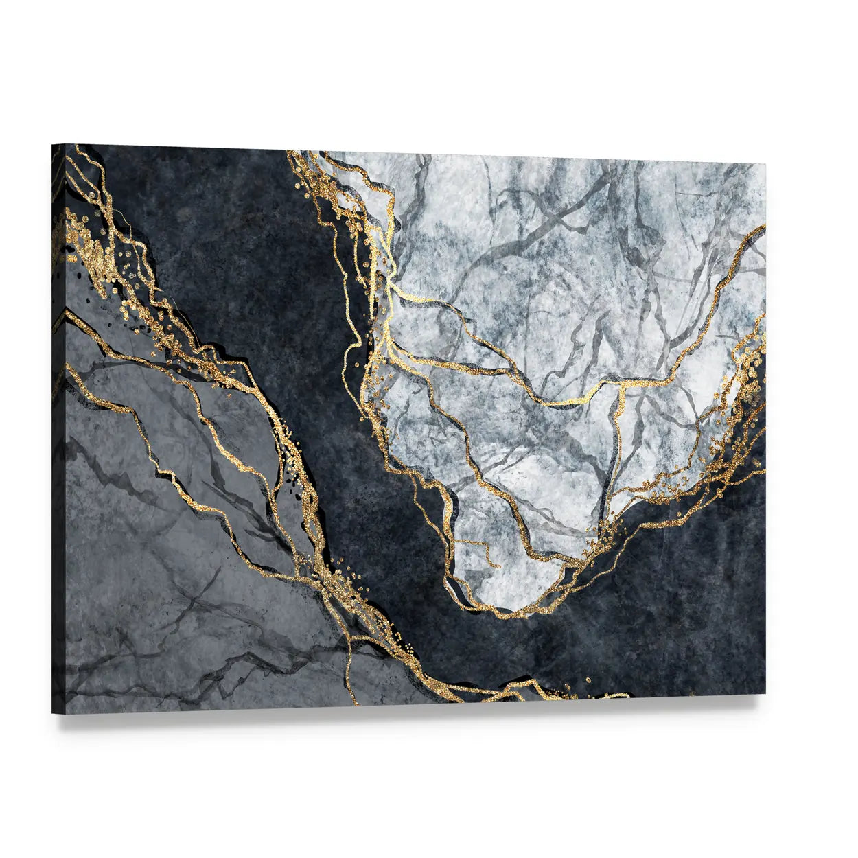Digital Marbling Illustration Canvas Wall Art, single panel gallery wrapped canvas, angled product view