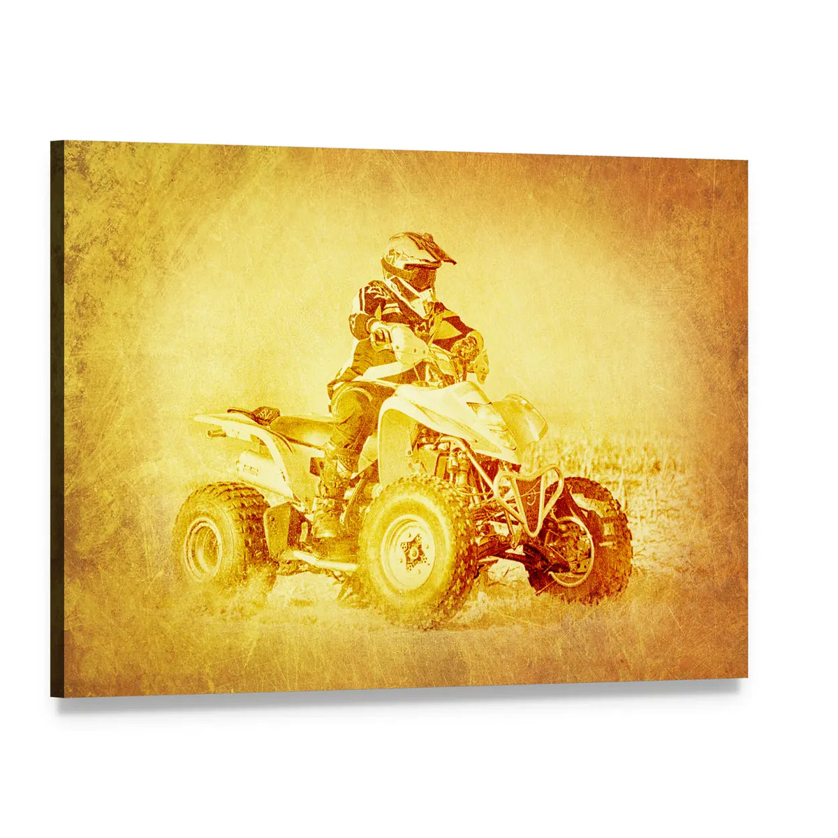 Off-road Atv Quad Bike Canvas Wall Art, single panel gallery wrapped canvas, angled product view