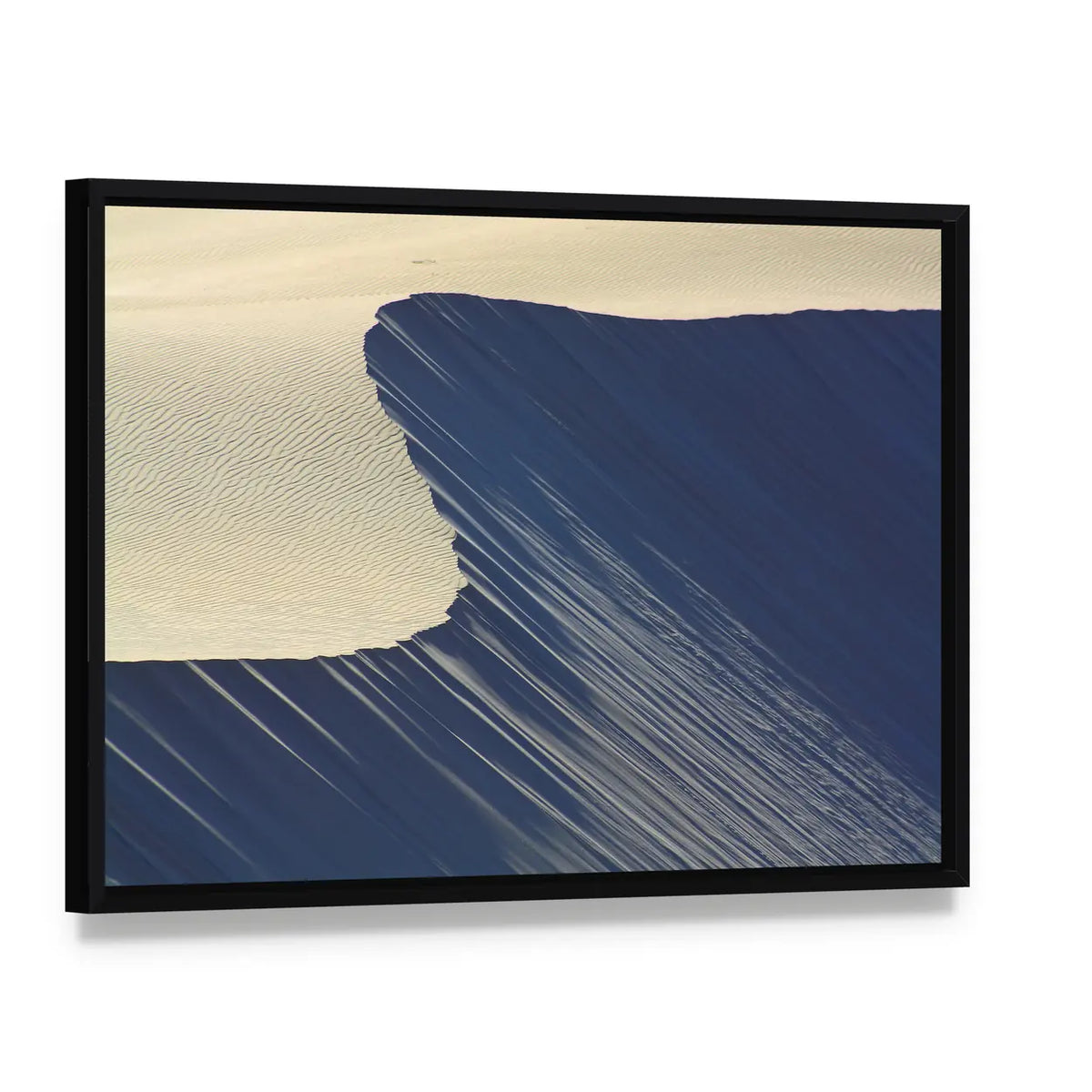 Dune Patterns At Maitlands Beach Canvas Wall Art, framed canvas in a black floater frame, angled product view