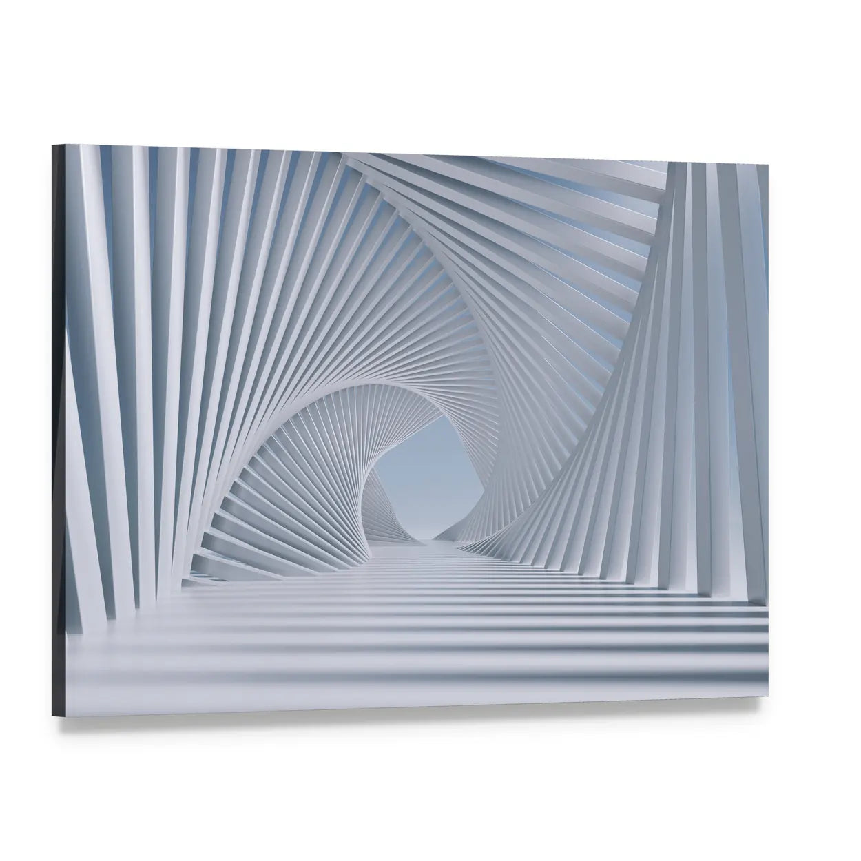 3d Spiral Tunnel Canvas Wall Art, single panel gallery wrapped canvas, angled product view