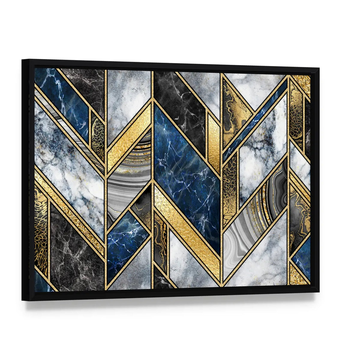Artificial Stone Texture Canvas Wall Art, framed canvas in a black floater frame, angled product view